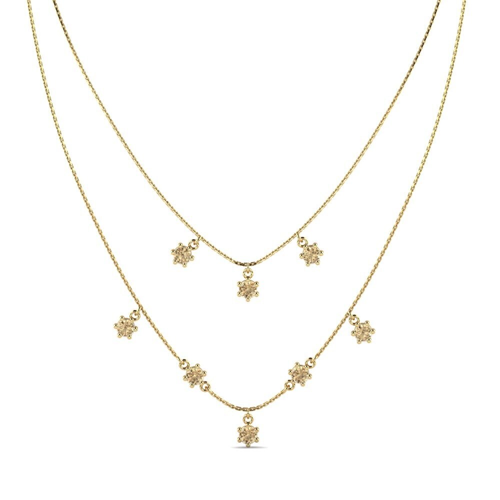 18k Oro Amarillo Diamante café Collar de Mujer Nerlande