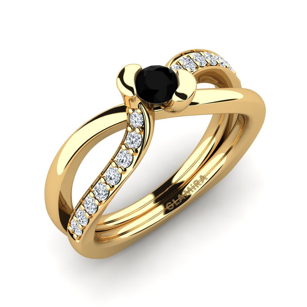 Onyx Noir Bague de fiançailles Nery 0.16 crt