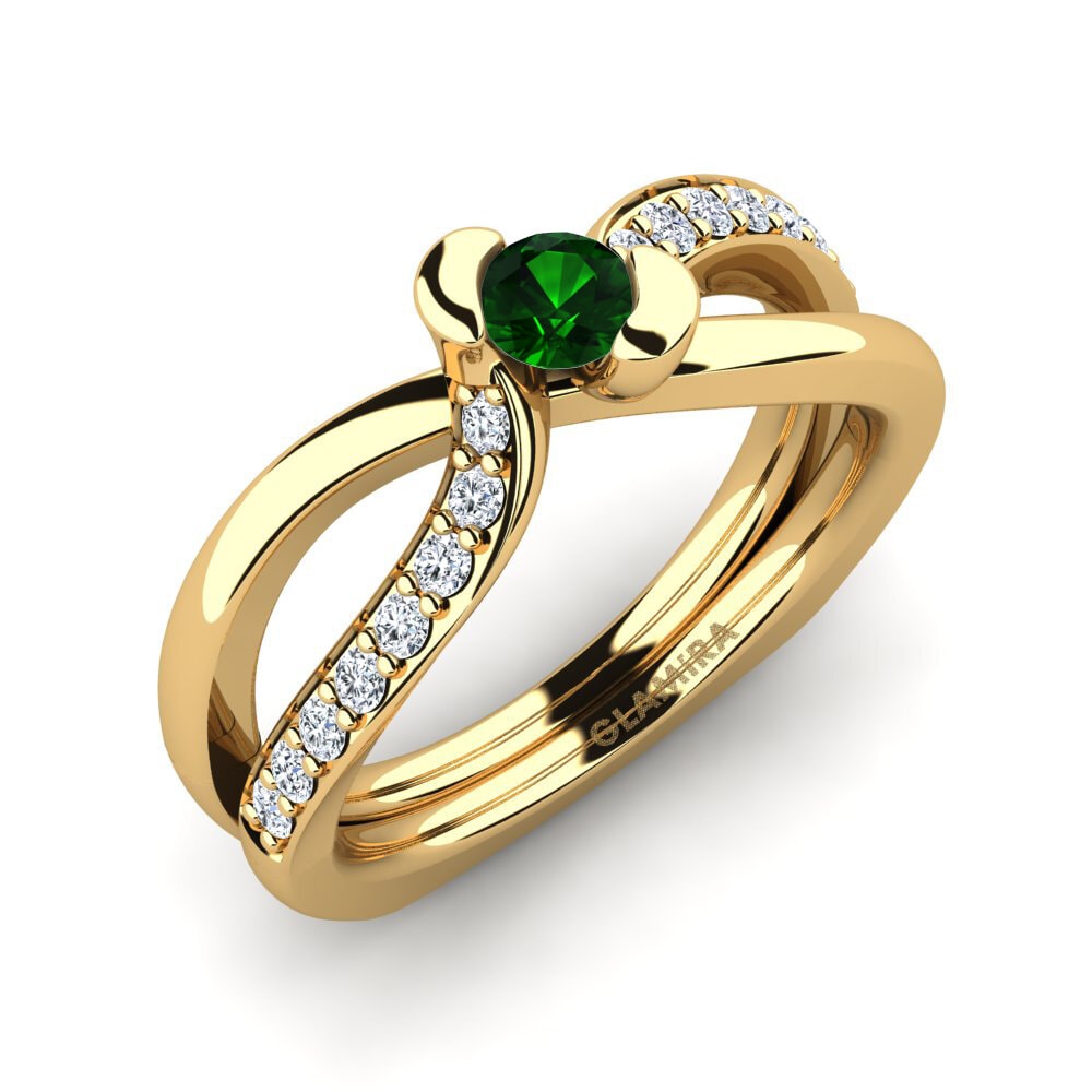 Green Tourmaline Engagement Ring Nery 0.16 crt