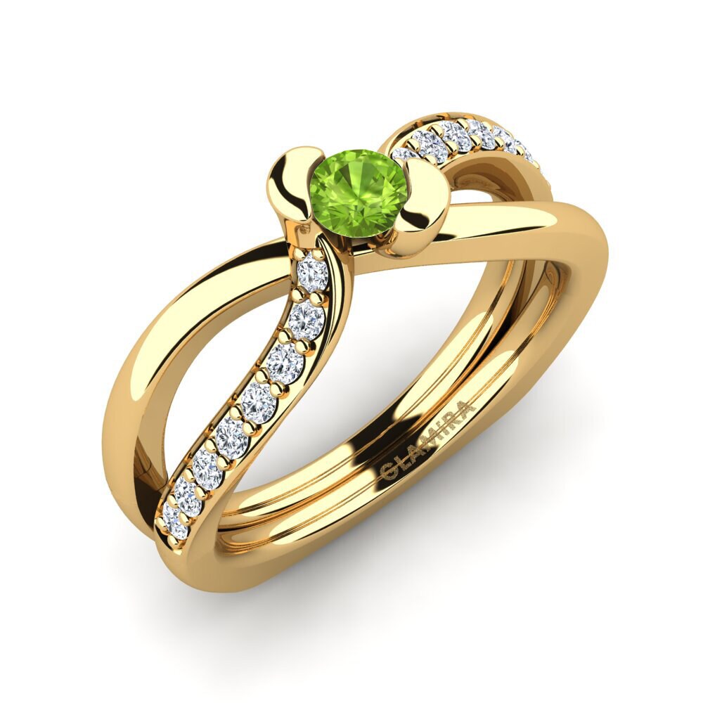 Peridot Engagement Ring Nery 0.16 crt