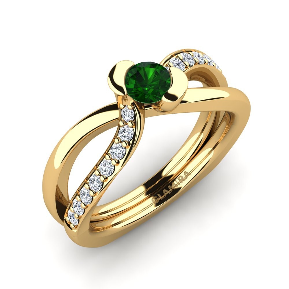 Green Tourmaline Engagement Ring Nery 0.25 crt