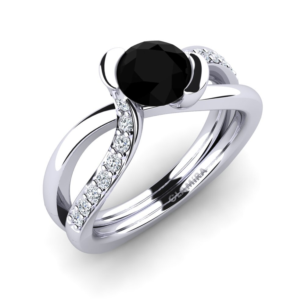 Onyx Noir Bague de fiançailles Nery 0.8 crt