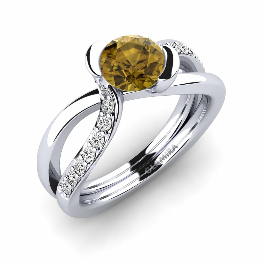 Bruine zirkoon Verlovingsring Nery 0.8 crt