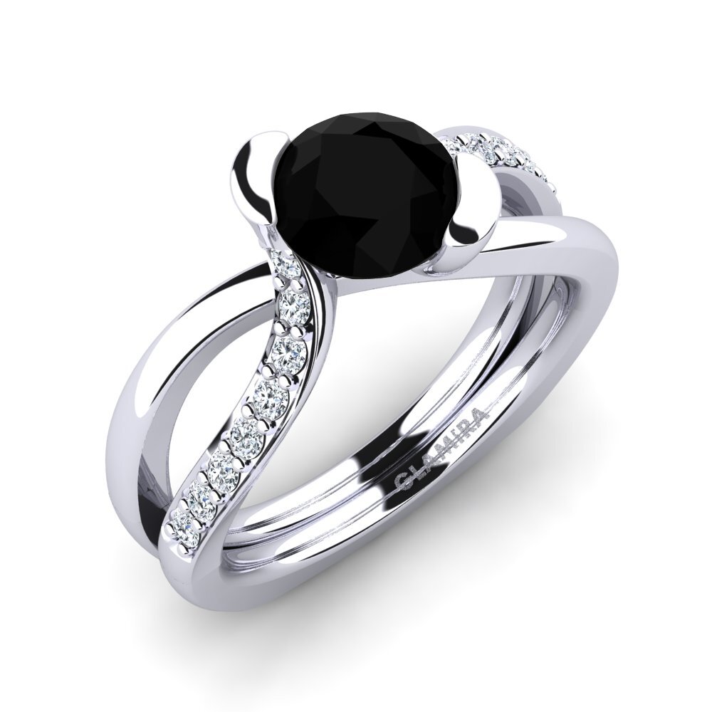 Onyx Noir Bague de fiançailles Nery 1.0 crt