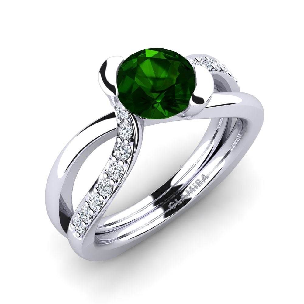 Green Tourmaline Engagement Ring Nery 1.0 crt