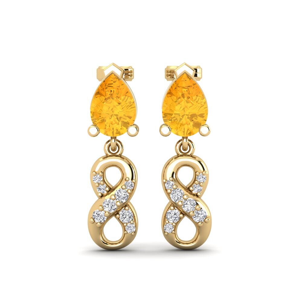 9ct Yellow Gold Citrine Women's Earring Nestlove B