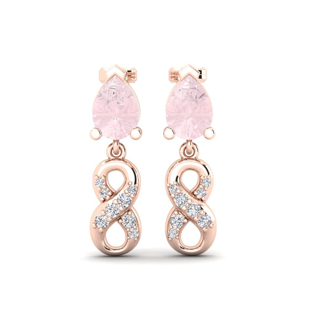 9ct Rose Gold Rose Quartz Women's Earring Nestlove B
