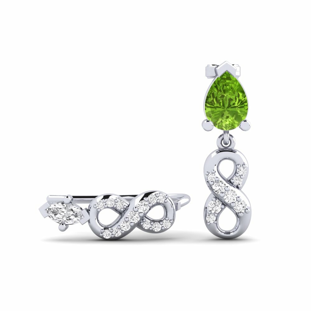 Climber Peridot Diamond Earrings