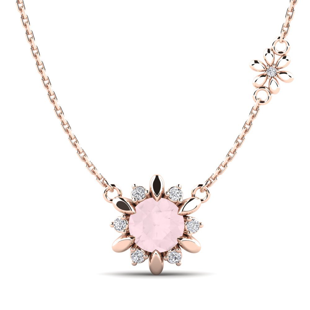 9k Rose Gold Rose Quartz Women's Necklace Neta