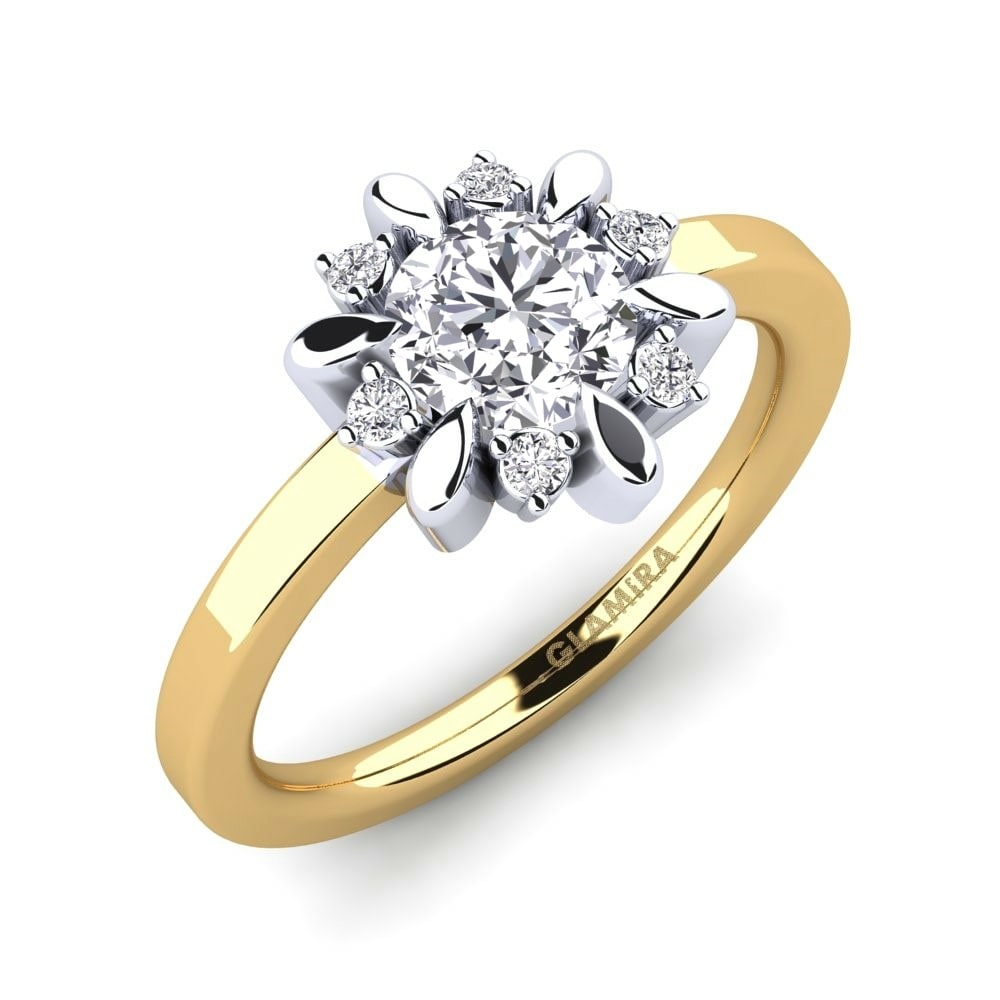 9k Yellow & White Gold Engagement Ring Neta