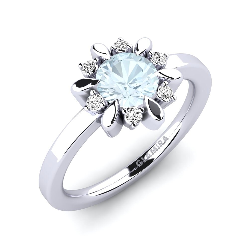 Đá Aquamarine Nhẫn đính hôn Neta