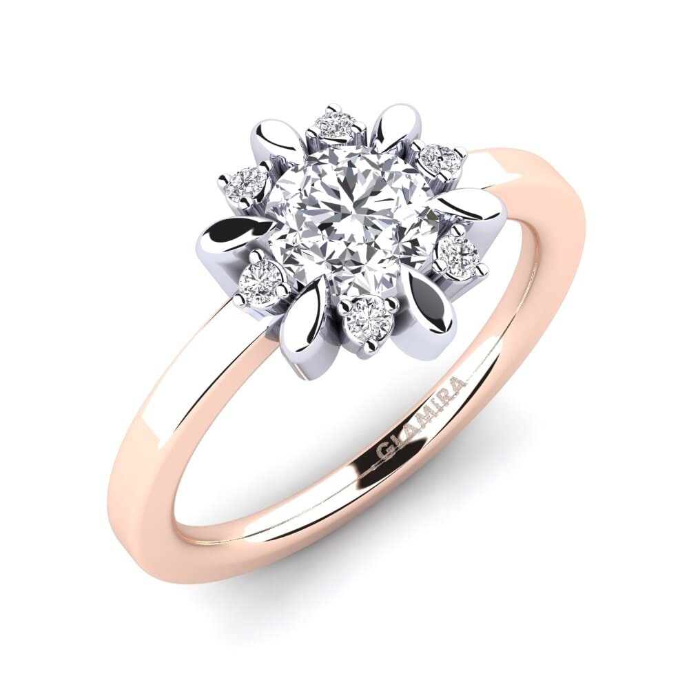 9ct Rose & White Gold Engagement Ring Neta