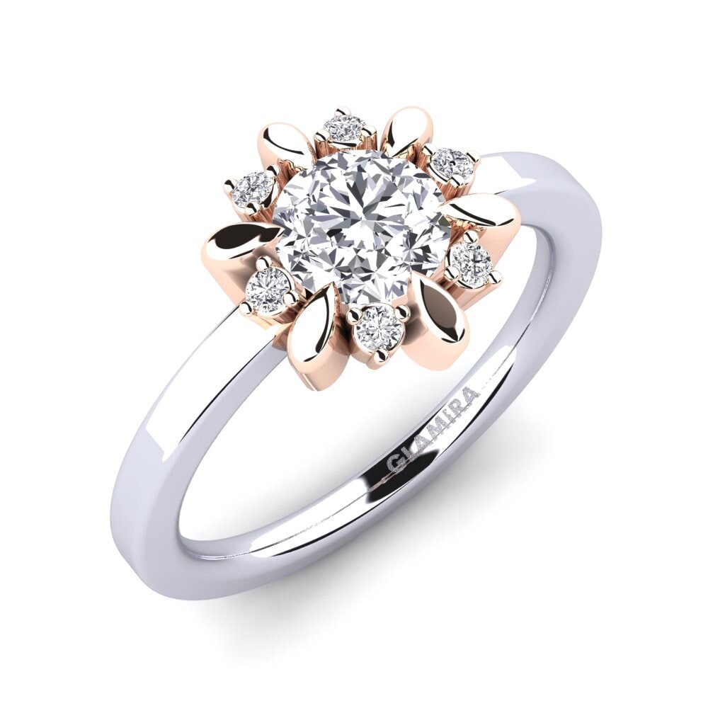 9ct White & Rose Gold Engagement Ring Neta