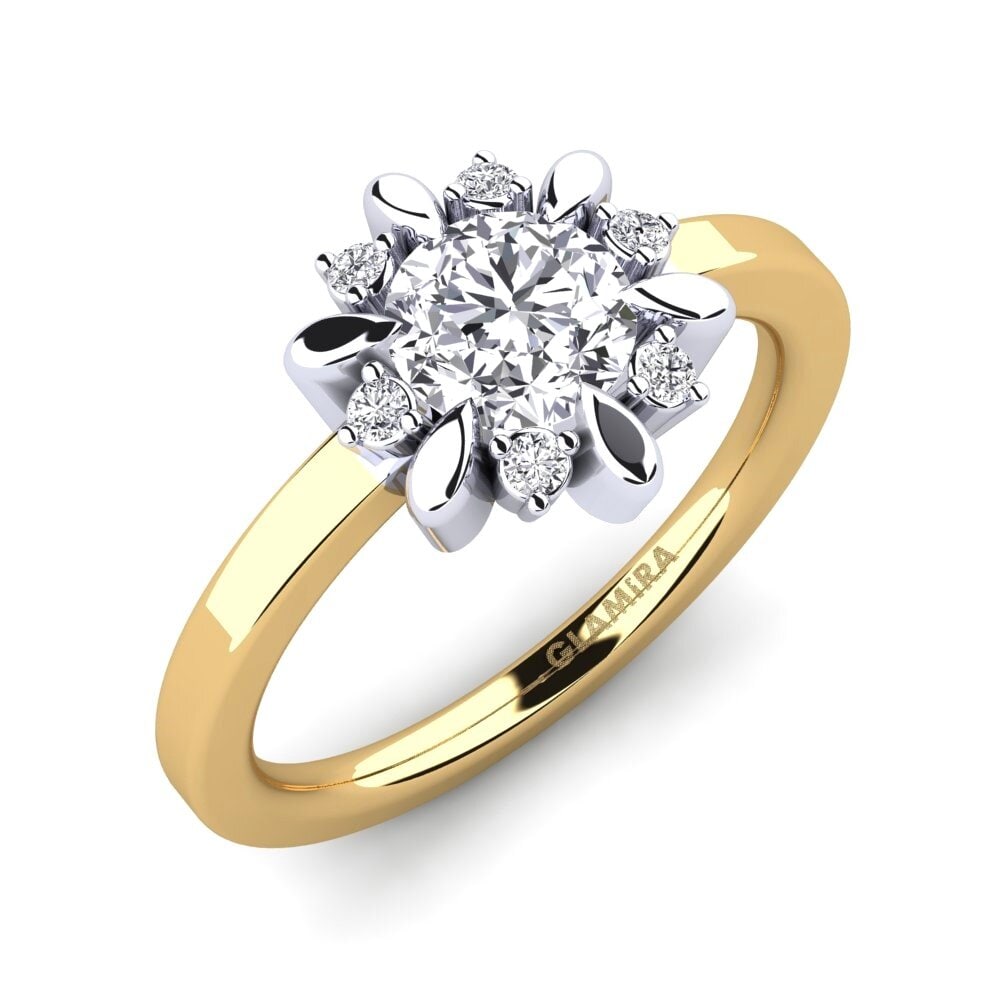 9ct Yellow & White Gold Engagement Ring Neta