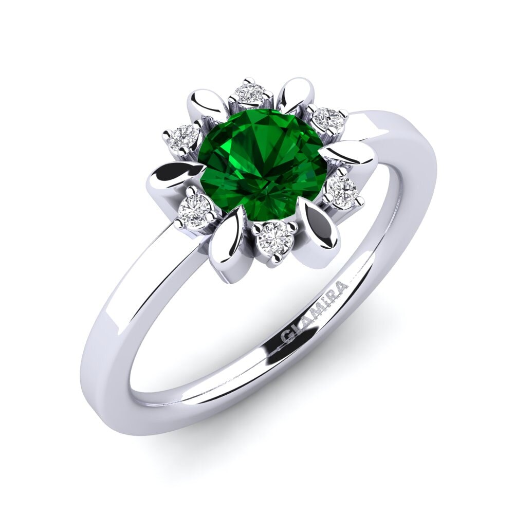 Green Zirconia Engagement Ring Neta