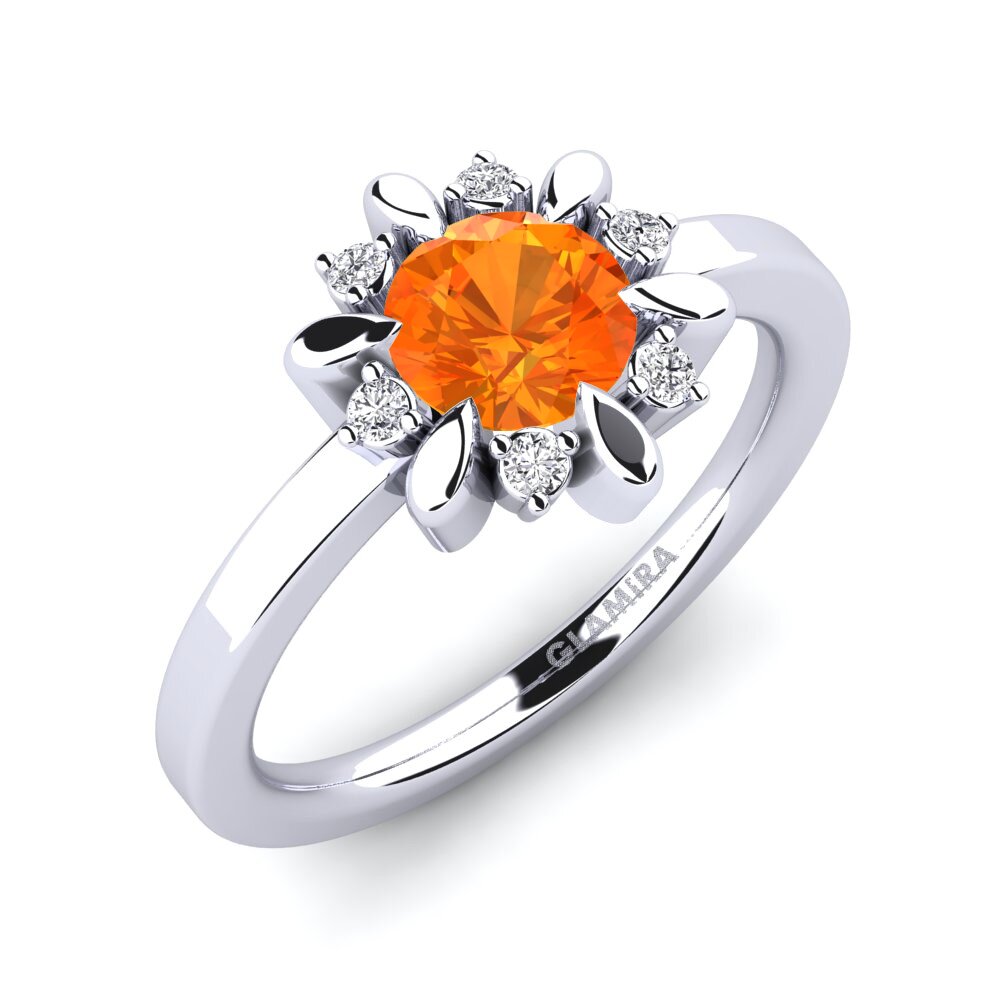 Orange Sapphire Engagement Ring Neta