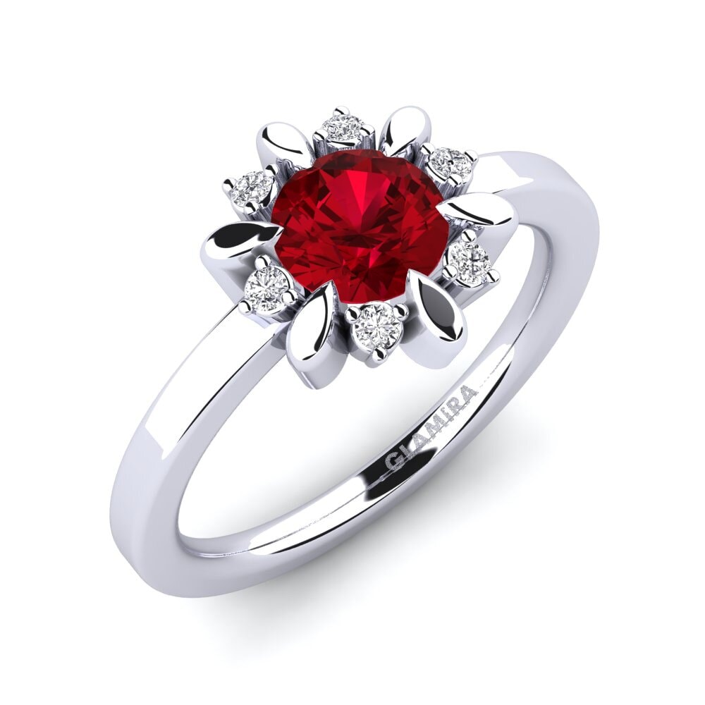 Red Zirconia Engagement Ring Neta