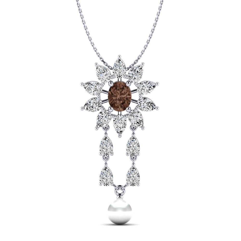 950 Platinum Smoky Quartz Women's Pendant Netassa