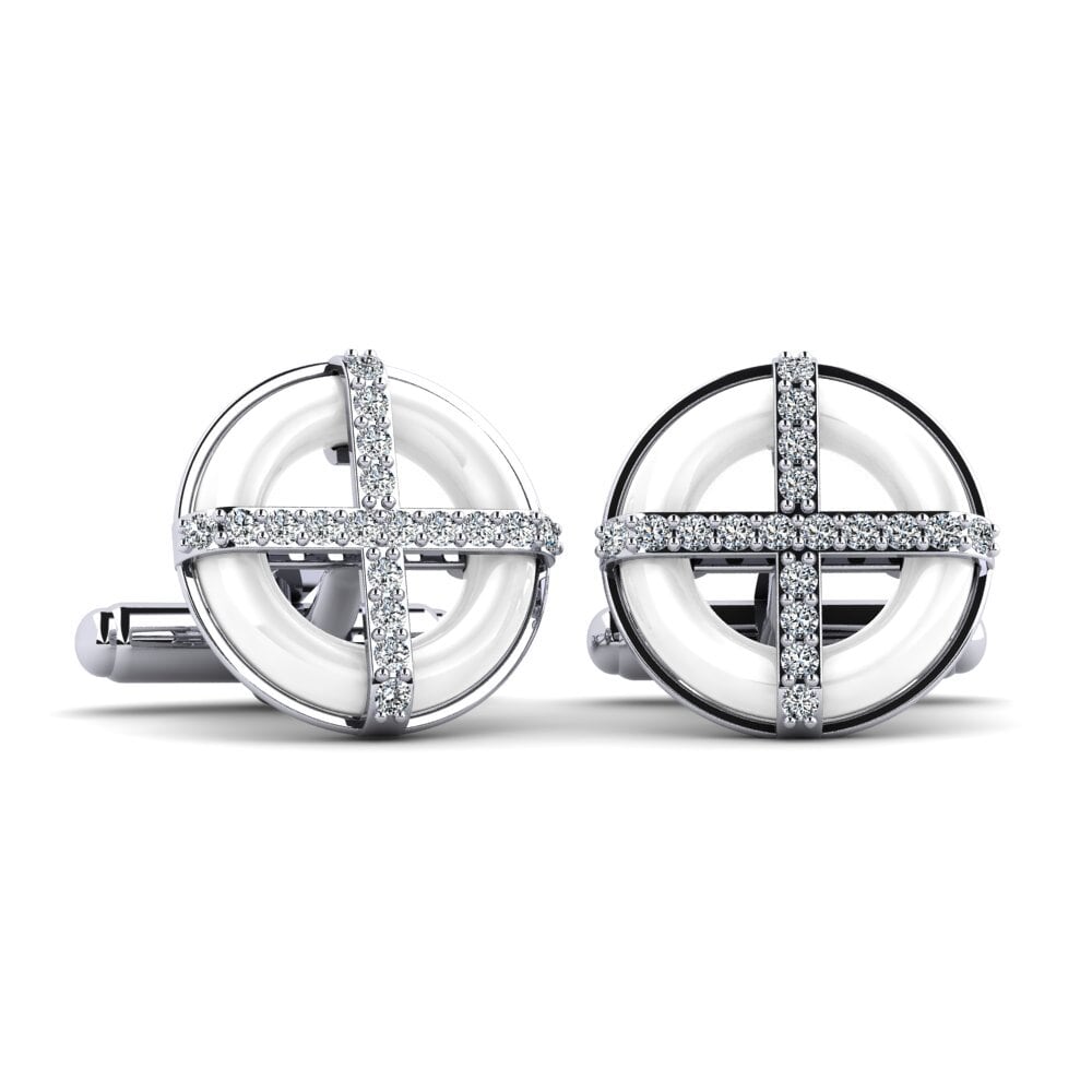 14ct White Gold Cufflink Nethery