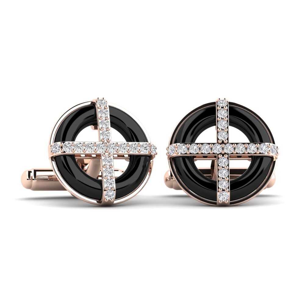 14ct Rose Gold Lab Grown Diamond Cufflink Nethery