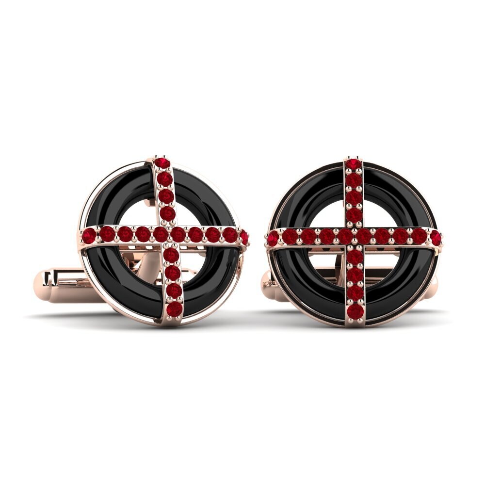 14k Oro Rosa Circonita Roja Gemelo Nethery