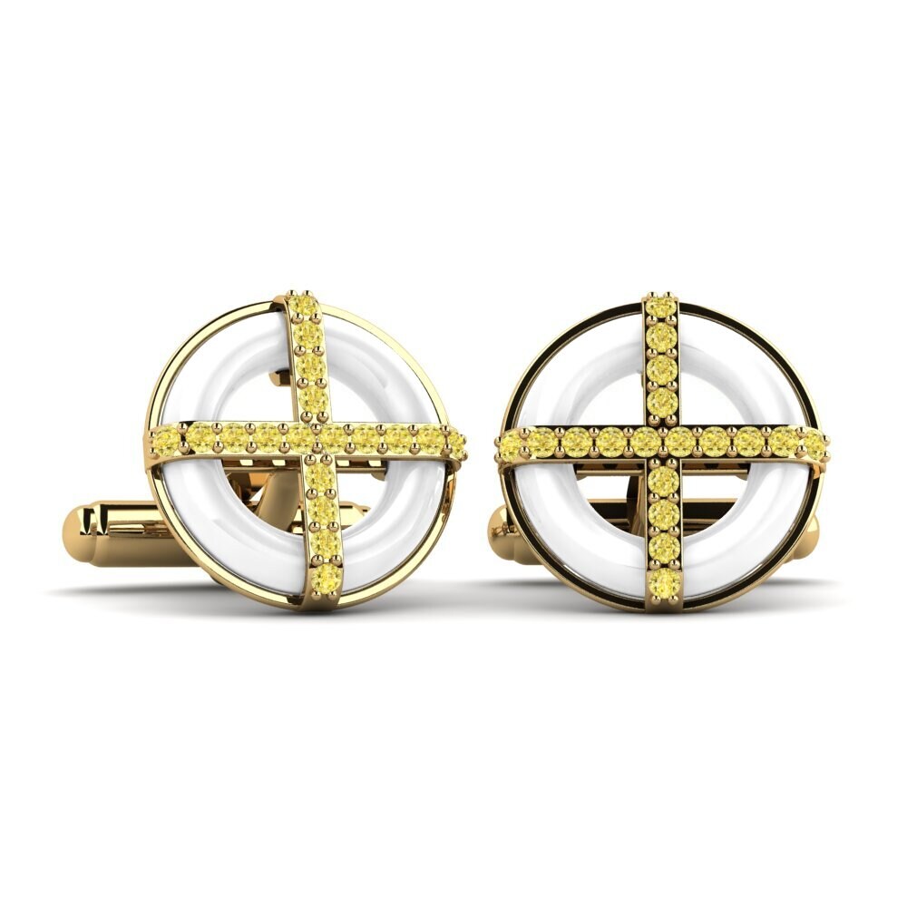 Yellow Sapphire Cufflink Nethery