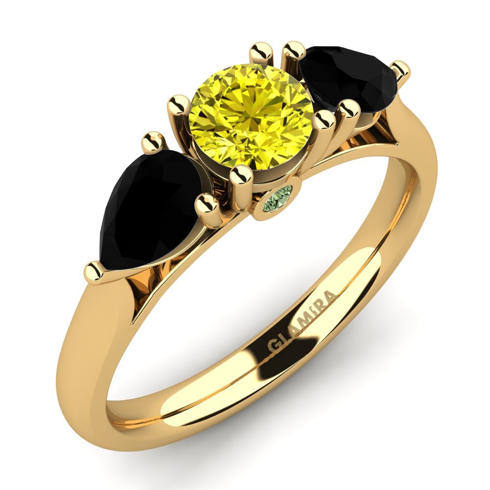 18k Oro Amarillo Anillo de compromiso Nettle