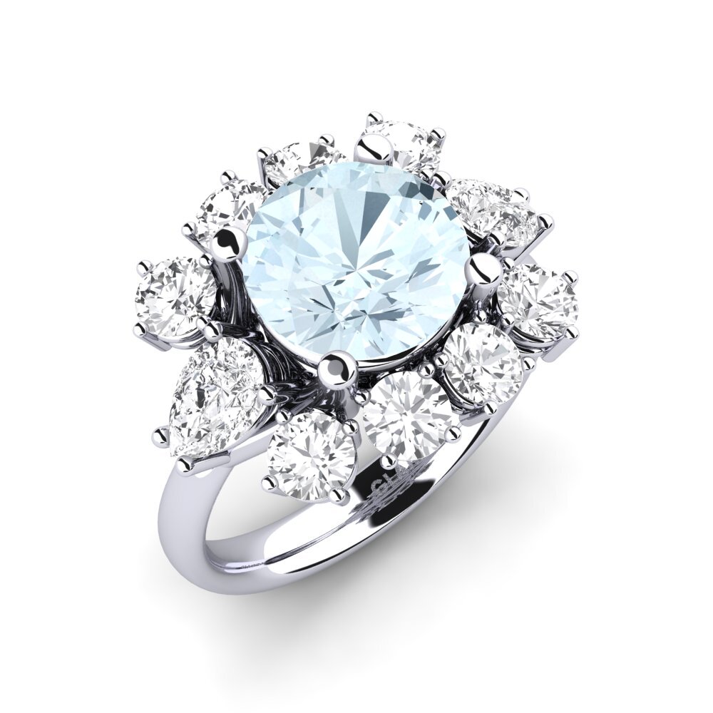 14k White Gold Aquamarine Engagement Ring Neuquen