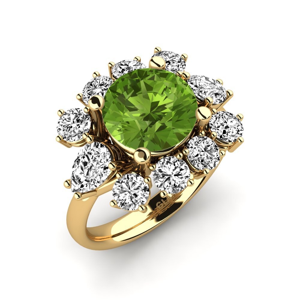 9k Oro Amarillo Peridoto Anillo de compromiso Neuquen