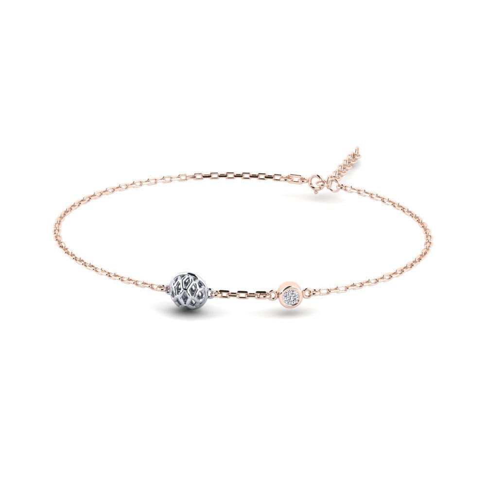 9ct Rose & White Gold Diamond Women's Bracelet Neuvieme