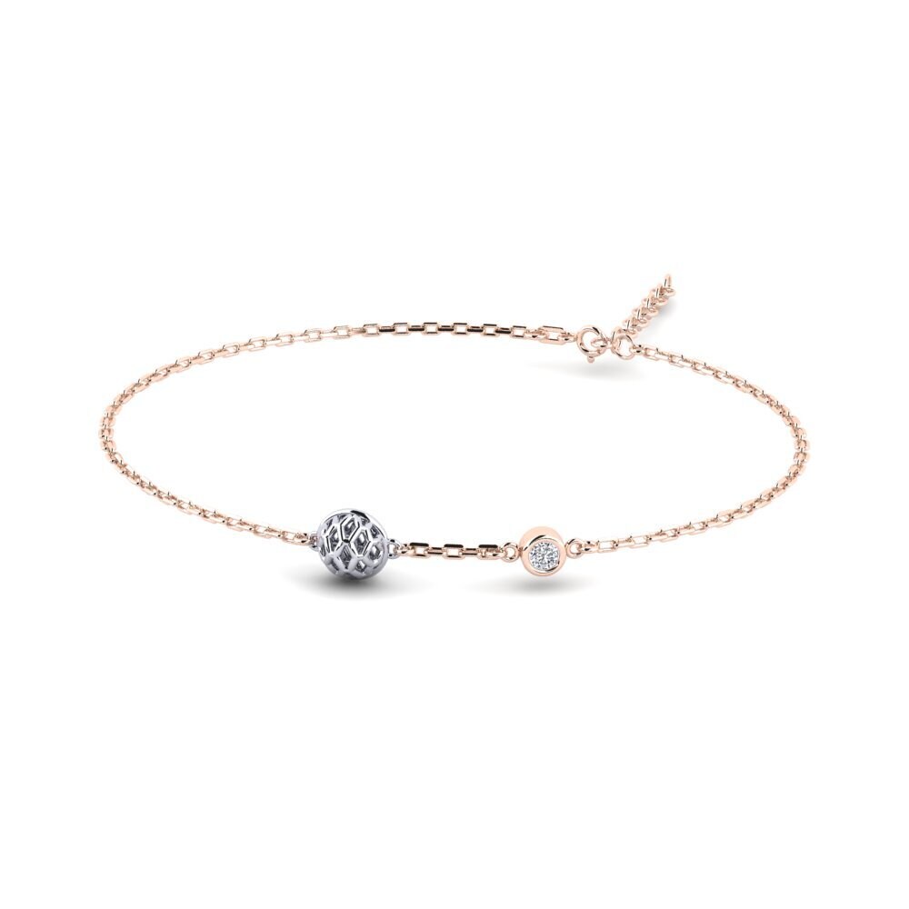 9ct Rose & White Gold Lab Grown Diamond Women's Bracelet Neuvieme
