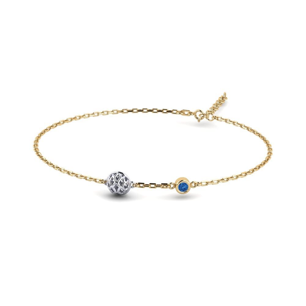 14ct Yellow / White Gold Dark Blue Zirconia Women's Bracelet Neuvieme