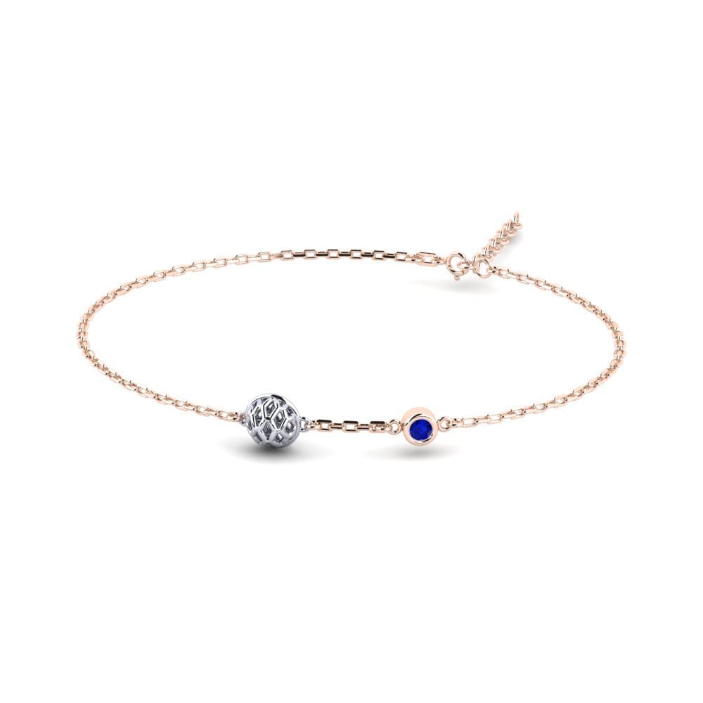 9ct Rose & White Gold Sapphire Women's Bracelet Neuvieme