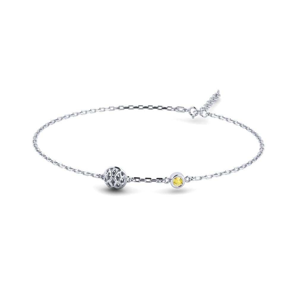 White Silver Yellow Sapphire Women's Bracelet Neuvieme