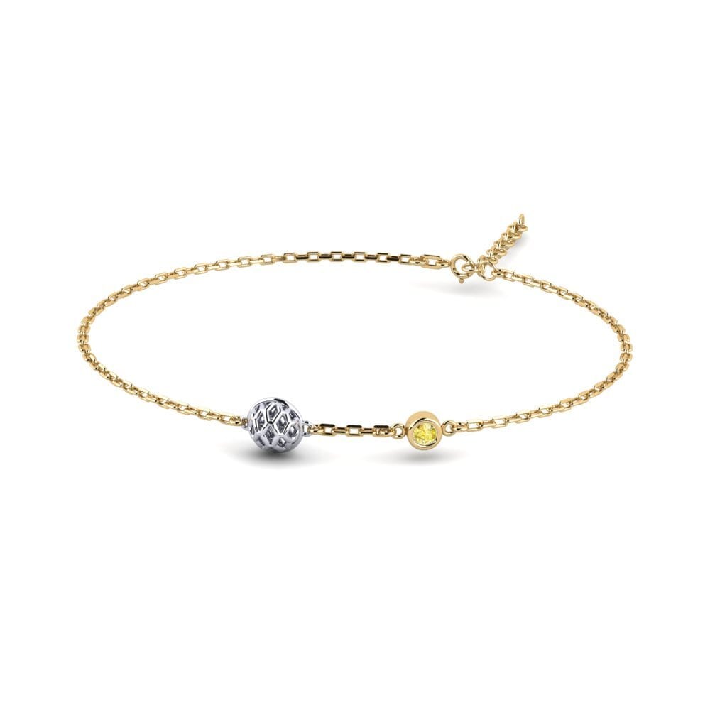 9ct Yellow & White Gold Yellow Sapphire Women's Bracelet Neuvieme
