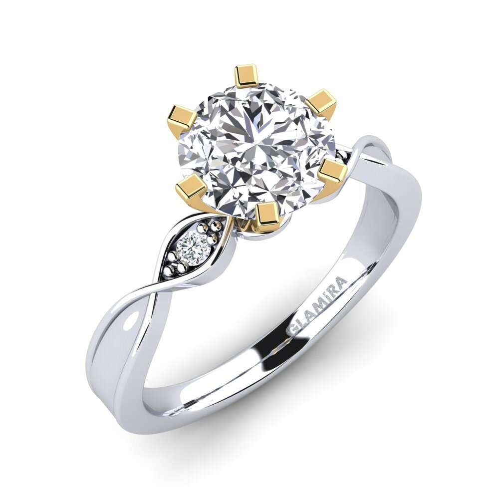 Engagement Ring Neveda 1.6 crt in 1.6 Carat Round cut 18k White