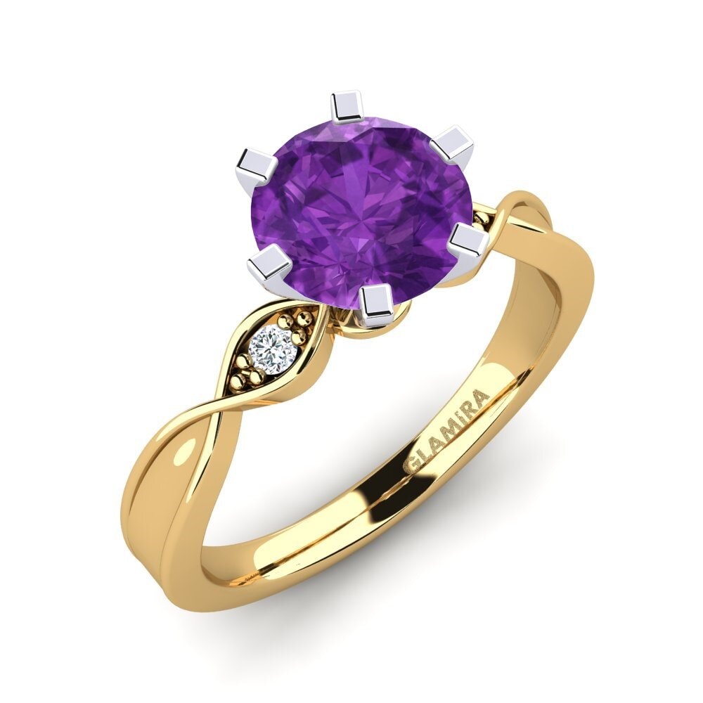9k Oro Amarillo & Blanco Anillo de compromiso Neveda 1.6 crt