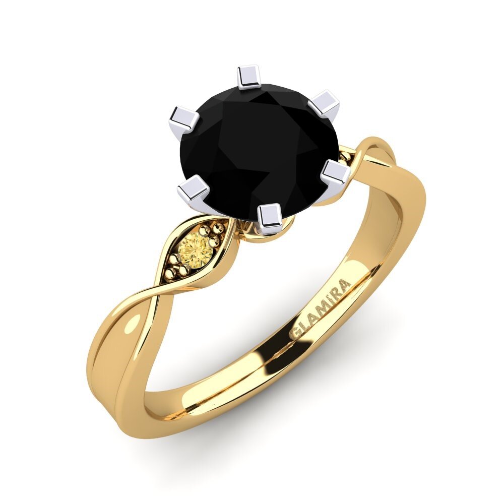 14k Oro Amarillo/Blanco Anillo de compromiso Neveda 1.6 crt