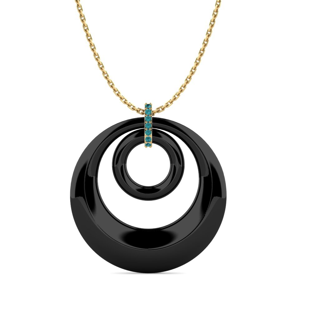 9ct Yellow Gold Blue Diamond Women's Pendant Neville