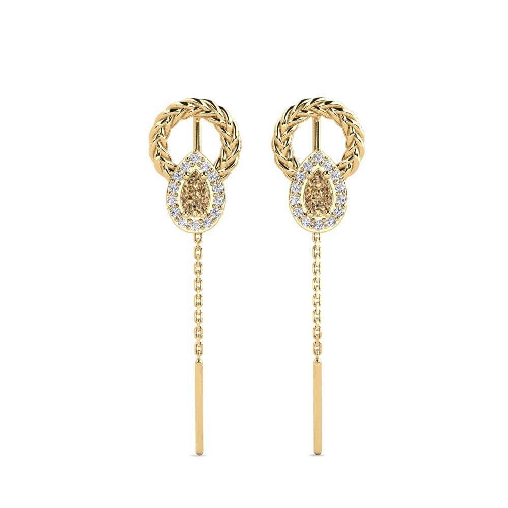 Boucle d'oreille femme Nevinny Diamant Brun