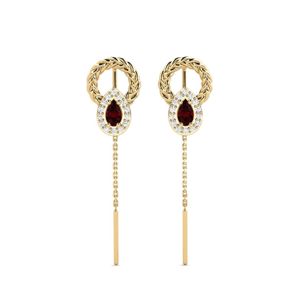 Poire Grenat Boucle d'oreille femme Nevinny