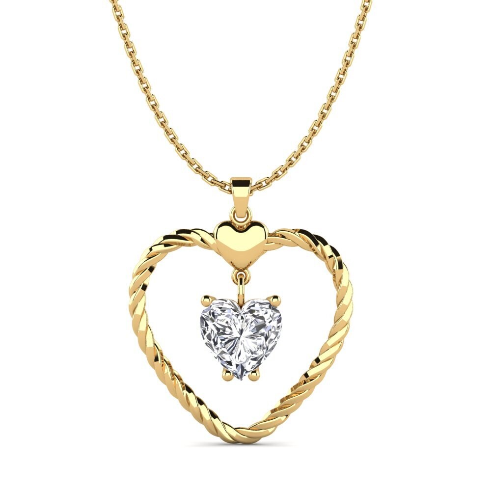 8 Carat (333) Yellow Gold Heart Pendant – Swinging Heart Design, Women's