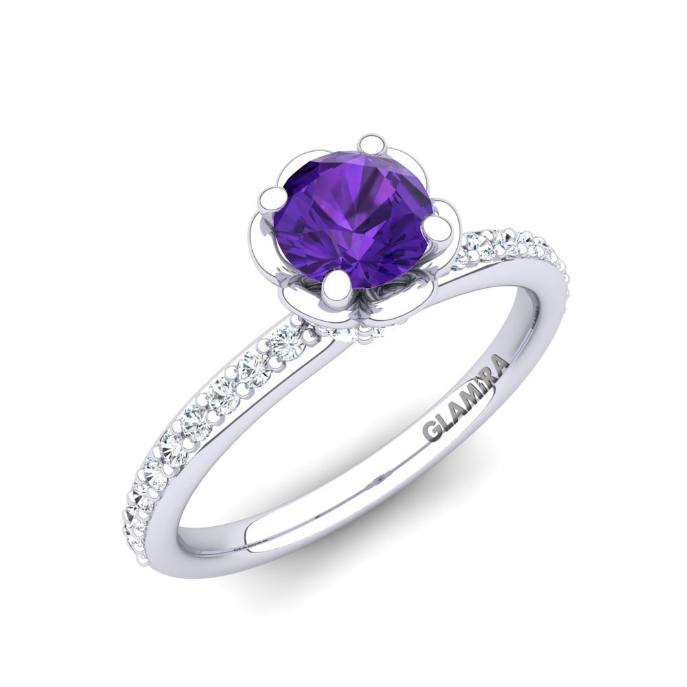 950 Platinum Amethyst Engagement Ring Ethel