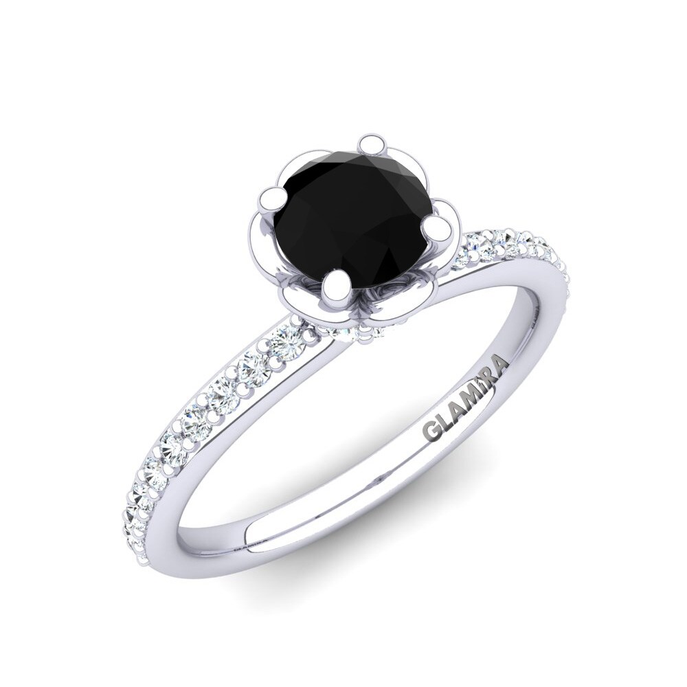 Black Onyx Engagement Ring Ethel