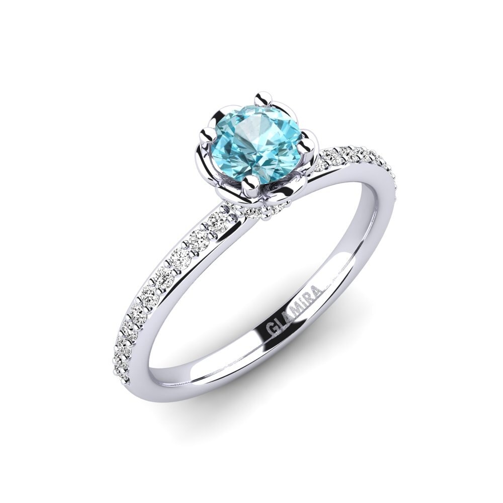 Zircon Bleu Bague de fiançailles Ethel