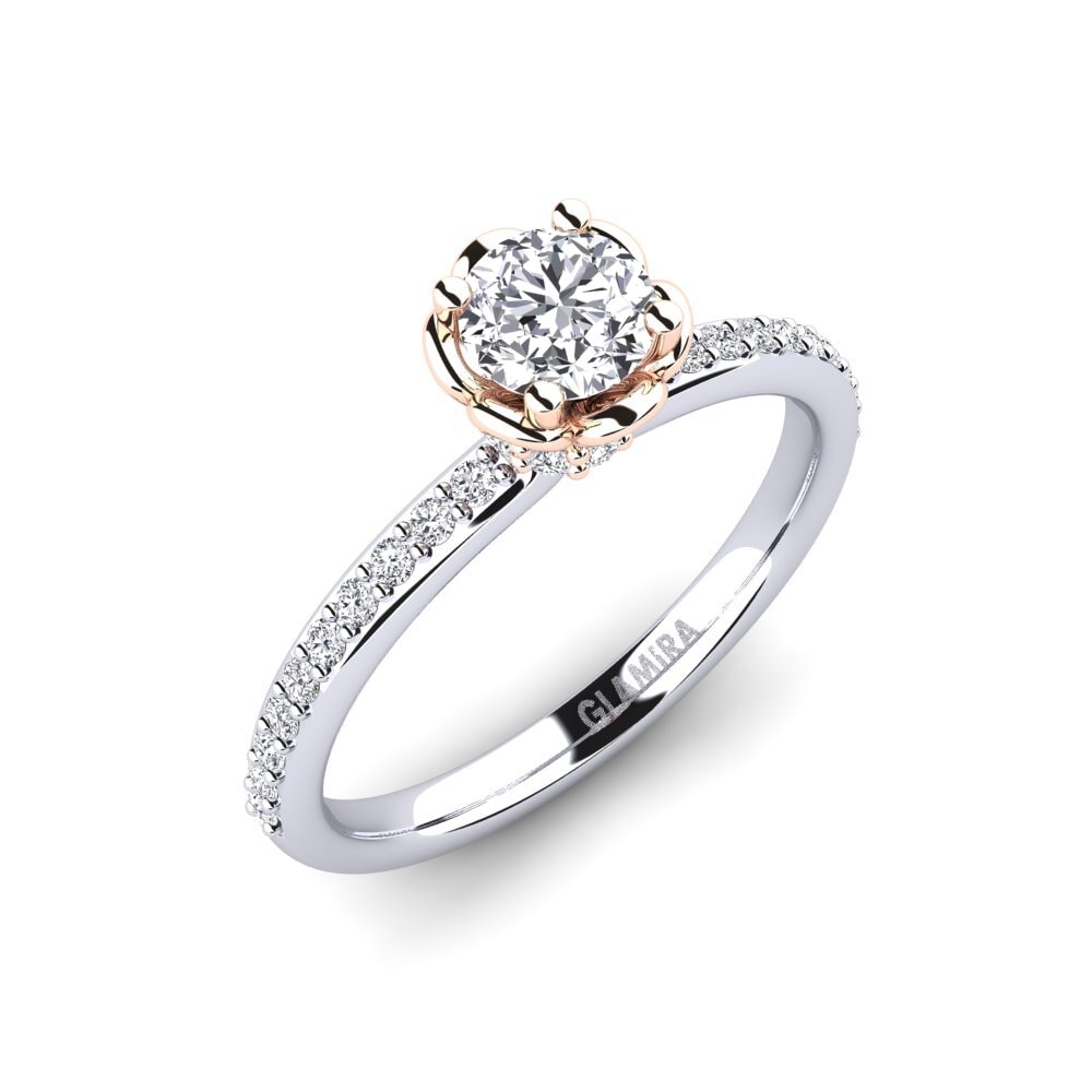 18K White & Rose Gold Engagement Ring Ethel