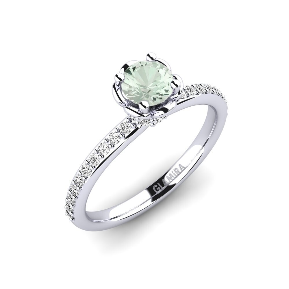Améthyste Verte Bague de fiançailles Ethel