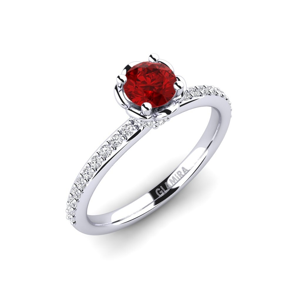 Rubis (créé en laboratoire) Bague de fiançailles Ethel