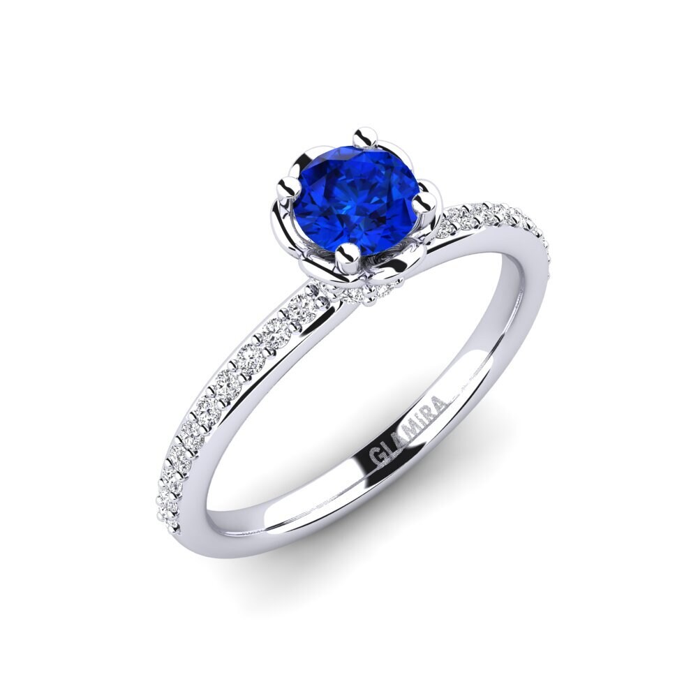 Émeraude (créée en laboratoire) Bague de fiançailles Ethel