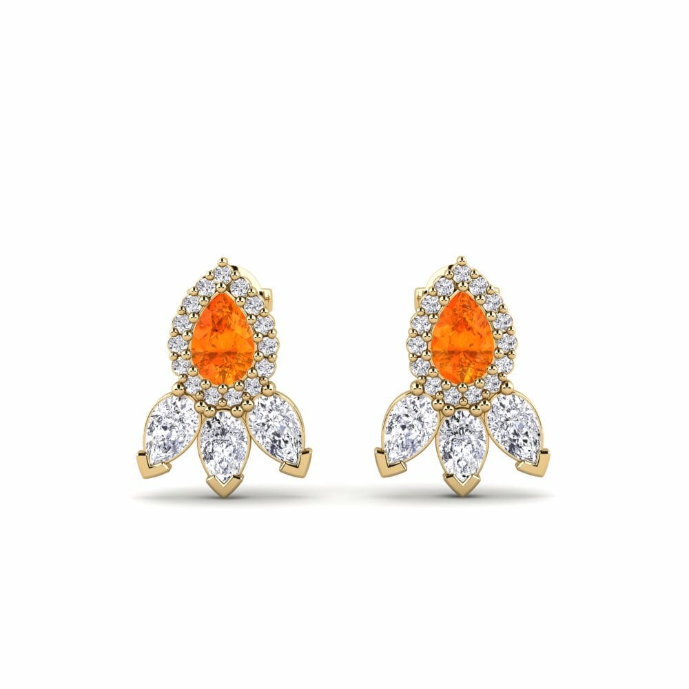 Orange Sapphire Women's Earring Newi